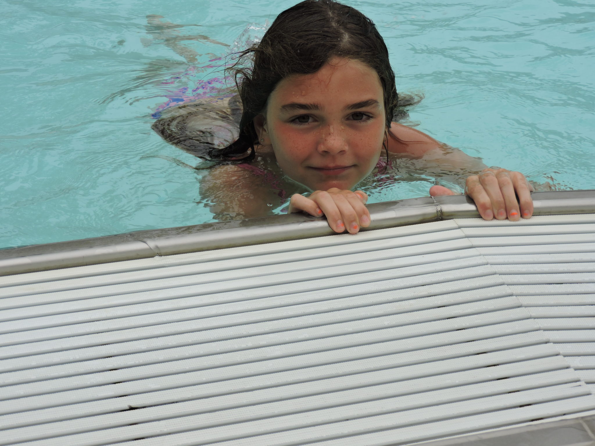 Smiling for pool time