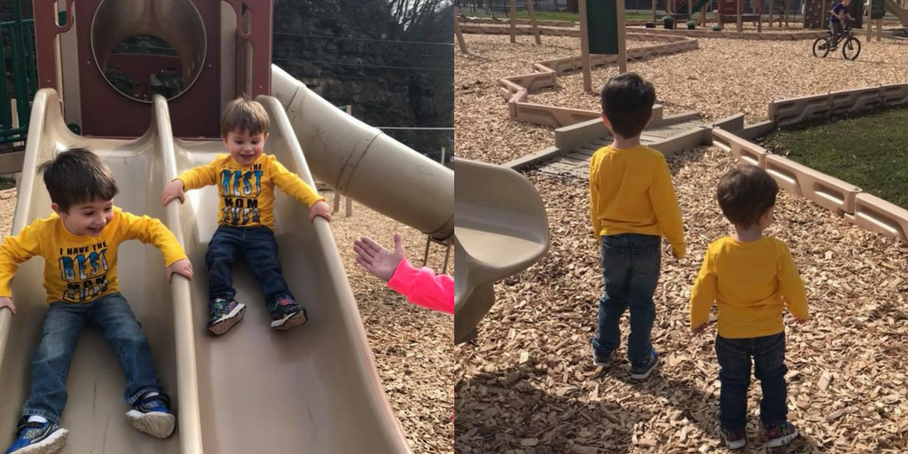Children on a playground in West Virginia