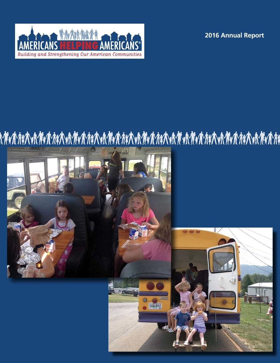 Cover of Americans Helping Americans® 2016 Annual Report.