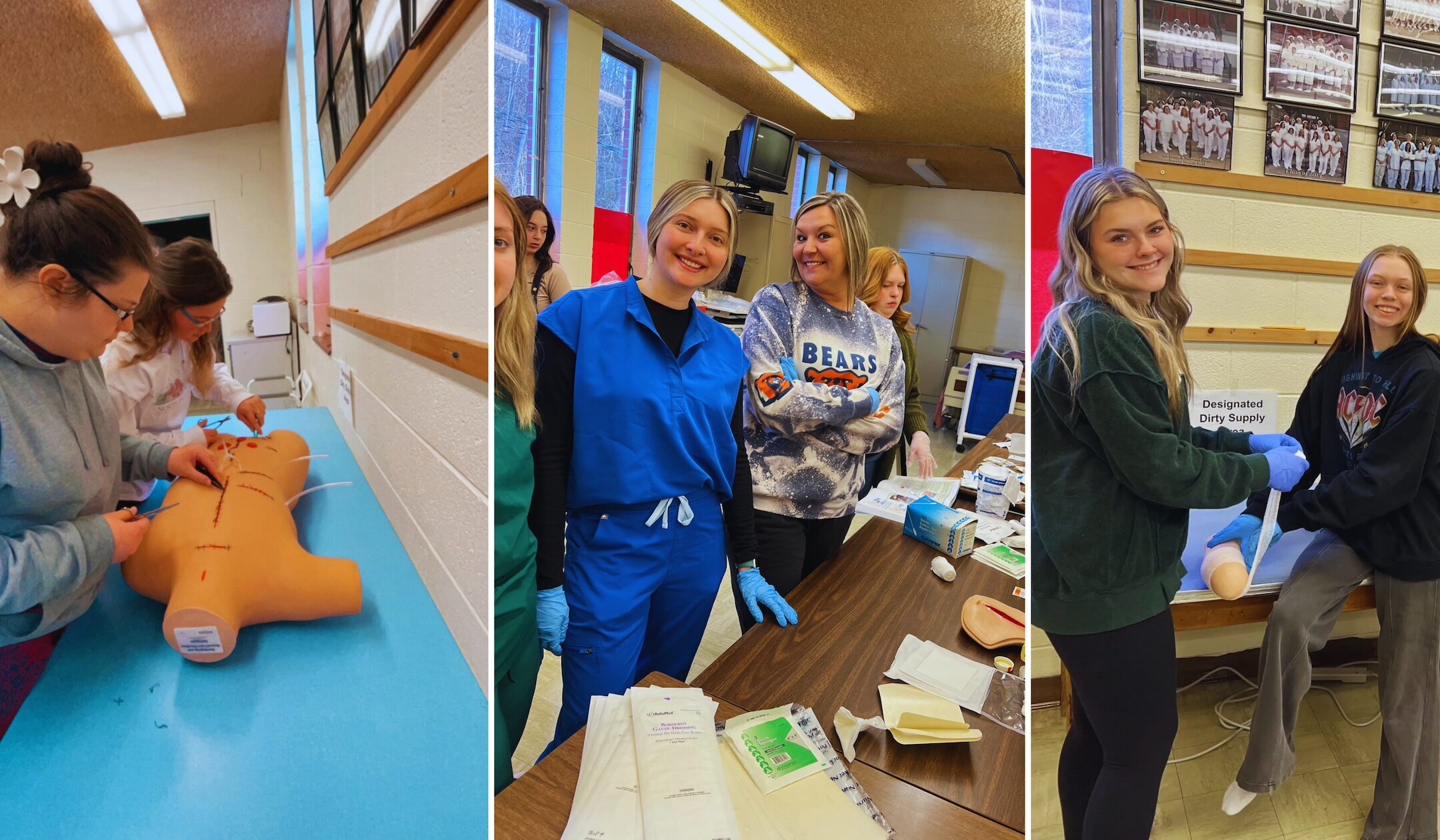 AHA Want2Work Health (Landscape Collage) A group of students are showcasing education in appalachia.