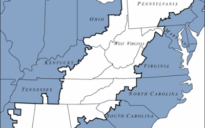 Map of the Appalachian region